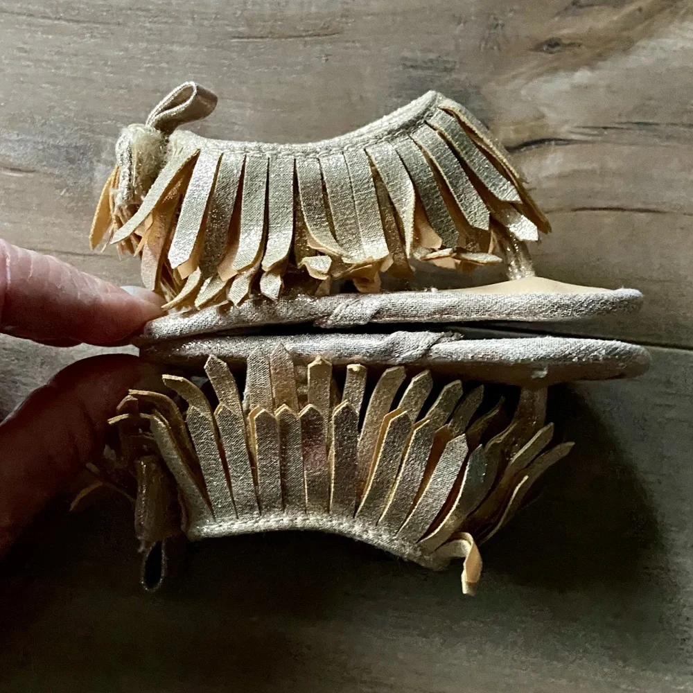 Rising Star Gold Metallic Fringe Boho Sandal